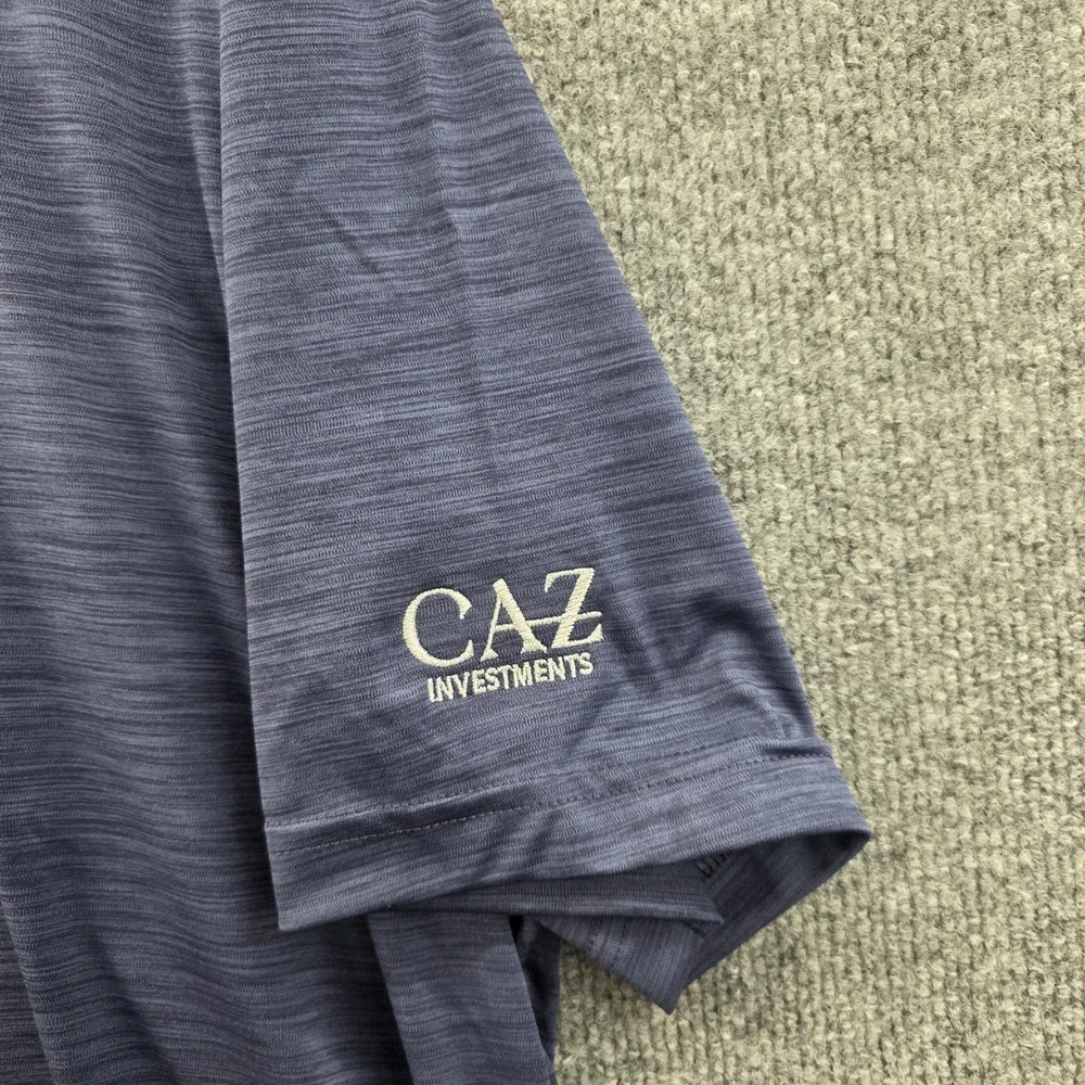 Peter Millar Featherweight Polo Mens Large Navy Blue Space Dye Golf‎ Shirt